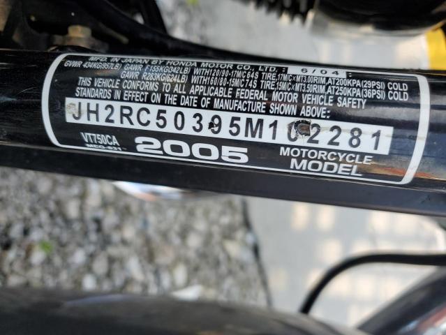 2005 HONDA SHADOW JH2RC50395M102281