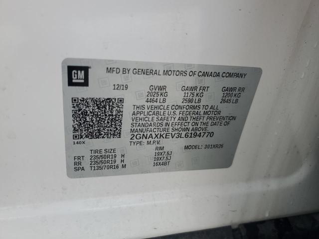 2020 CHEVROLET EQUINOX LT 2GNAXKEV3L6194770
