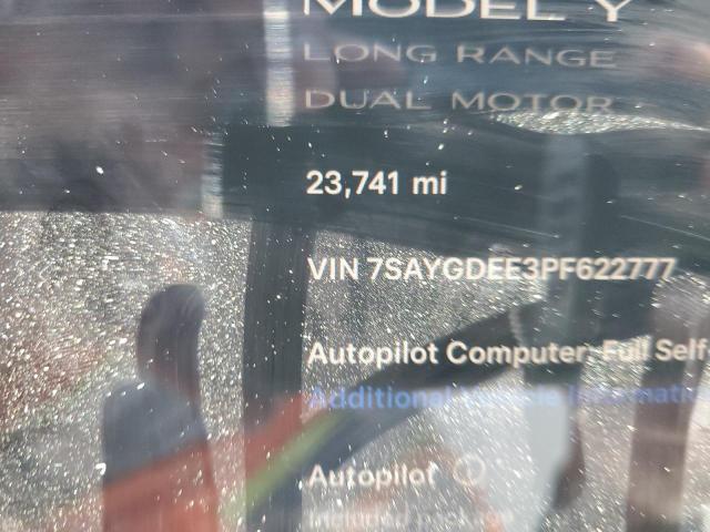 2023 TESLA MODEL Y 7SAYGDEE3PF622777