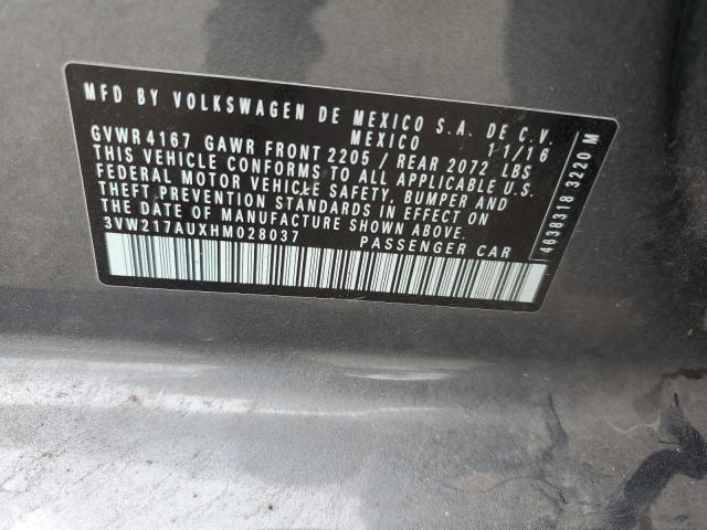 2017 VOLKSWAGEN GOLF S 3VW217AUXHM028037