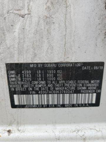 2019 SUBARU IMPREZA PR 4S3GTAC60K3760247