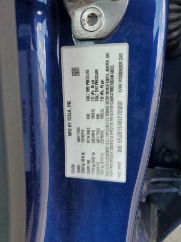 2020 TESLA MODEL 3 5YJ3E1EA8LF705897