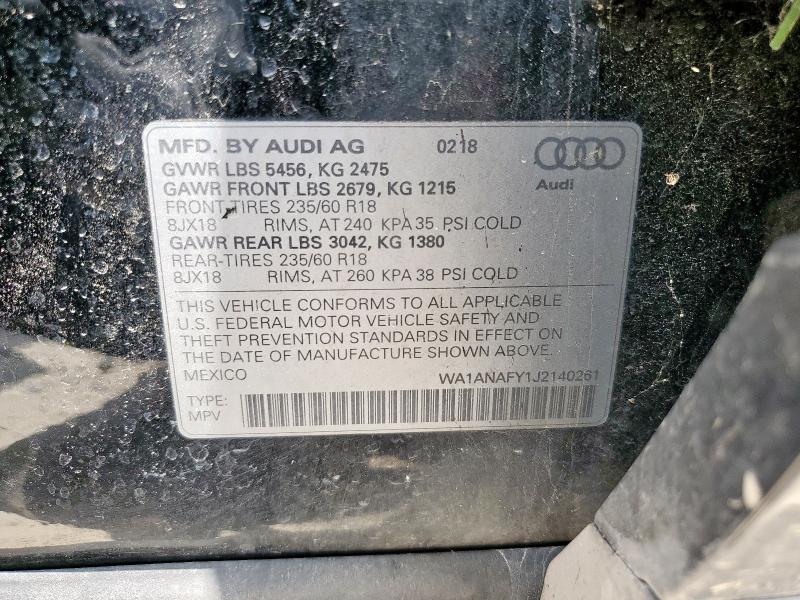 2018 AUDI Q5 PREMIUM WA1ANAFY1J2140261