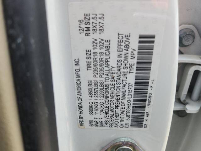 2017 ACURA RDX TECHNO 5J8TB3H5XHL015707