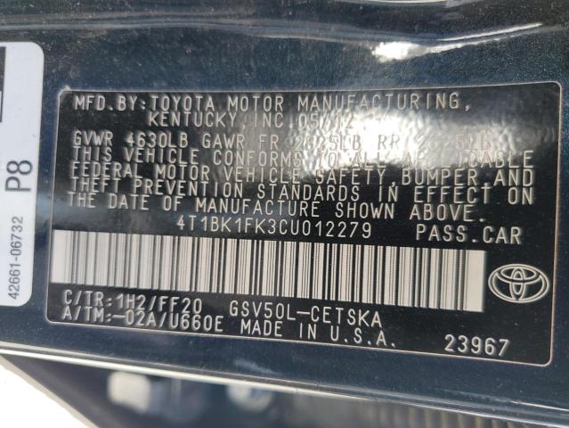 2012 TOYOTA CAMRY SE - 4T1BK1FK3CU012279