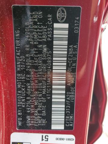 2021 TOYOTA CAMRY LE - 4T1C11AK9MU408975