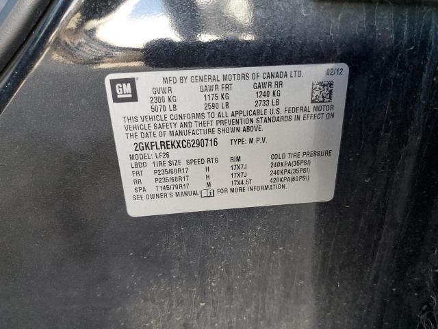 2012 GMC TERRAIN SL - 2GKFLREKXC6290716