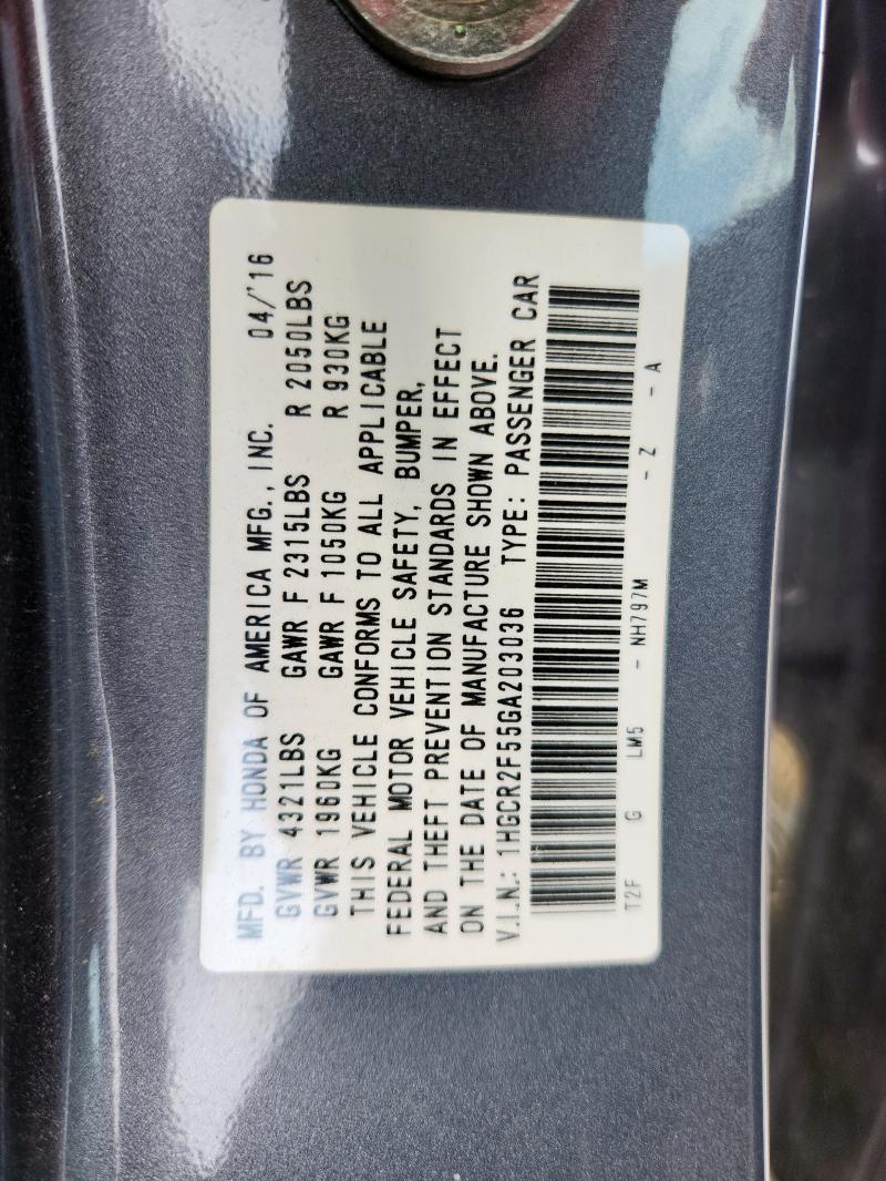 2016 HONDA ACCORD SPO - 1HGCR2F55GA203036