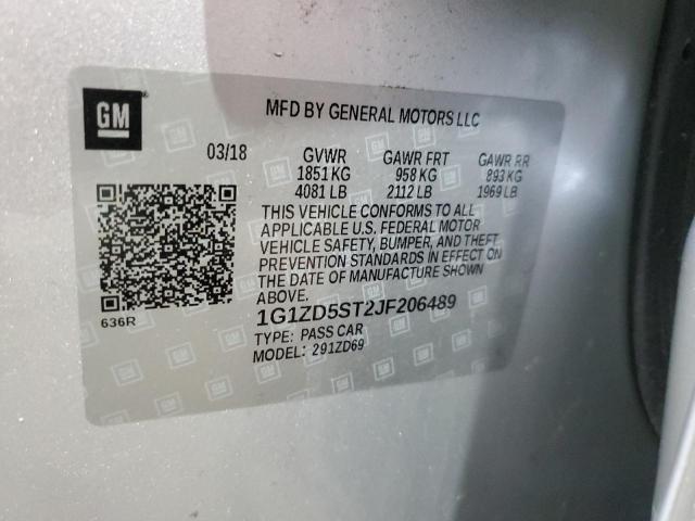 2018 CHEVROLET MALIBU LT 1G1ZD5ST2JF206489