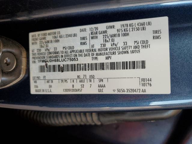 2020 FORD ESCAPE SEL - 1FMCU0H68LUC75053