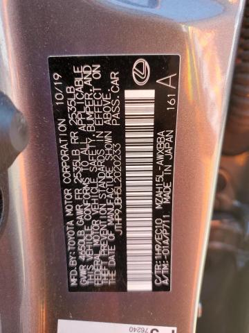 2020 LEXUS UX 250H JTHP9JBH5L2020233