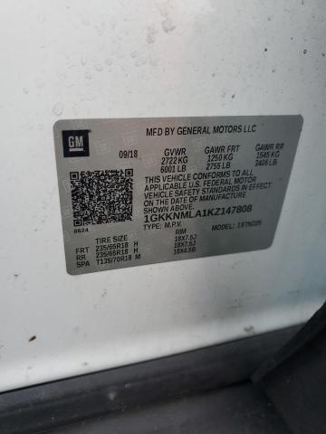 2019 GMC ACADIA SLT 1GKKNMLA1KZ147808