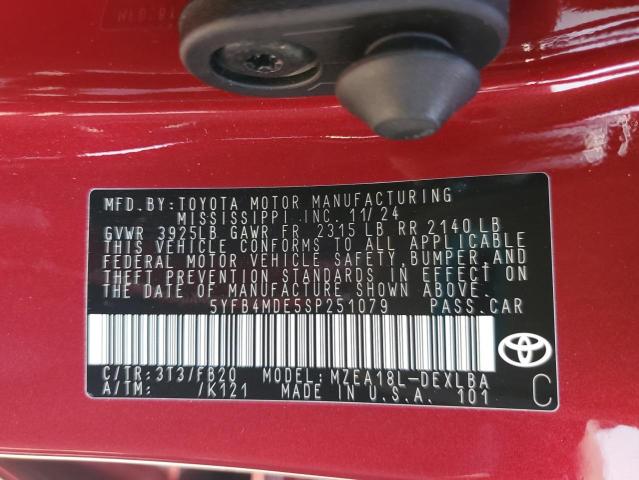 2025 TOYOTA COROLLA LE - 5YFB4MDE5SP251079