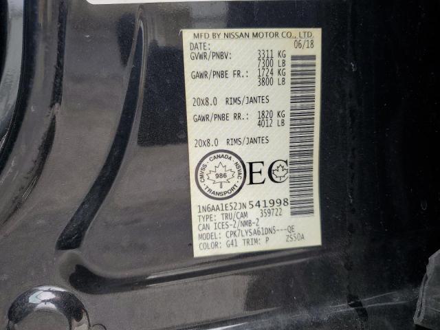 2018 NISSAN TITAN SV 1N6AA1E52JN541998
