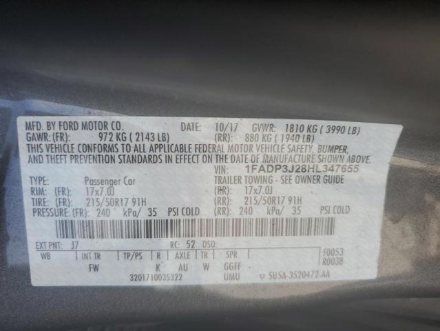 2017 FORD FOCUS TITA 1FADP3J28HL347655