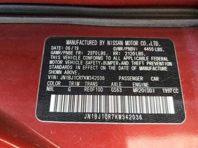 2019 NISSAN ROGUE SPOR - JN1BJ1CR7KW342036