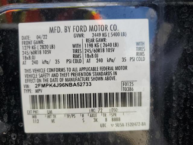 2022 FORD EDGE SEL 2FMPK4J96NBA52733