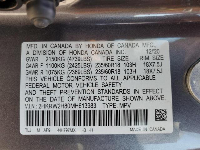 2021 HONDA CR-V EXL 2HKRW2H80MH613983