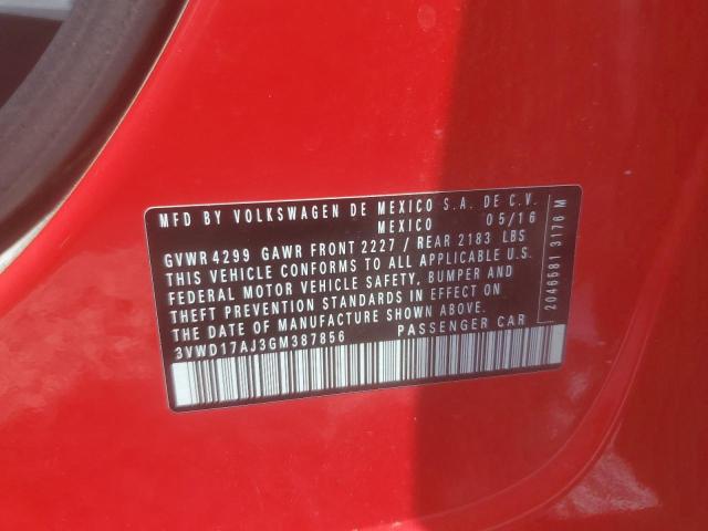 2016 VOLKSWAGEN JETTA SPOR 3VWD17AJ3GM387856