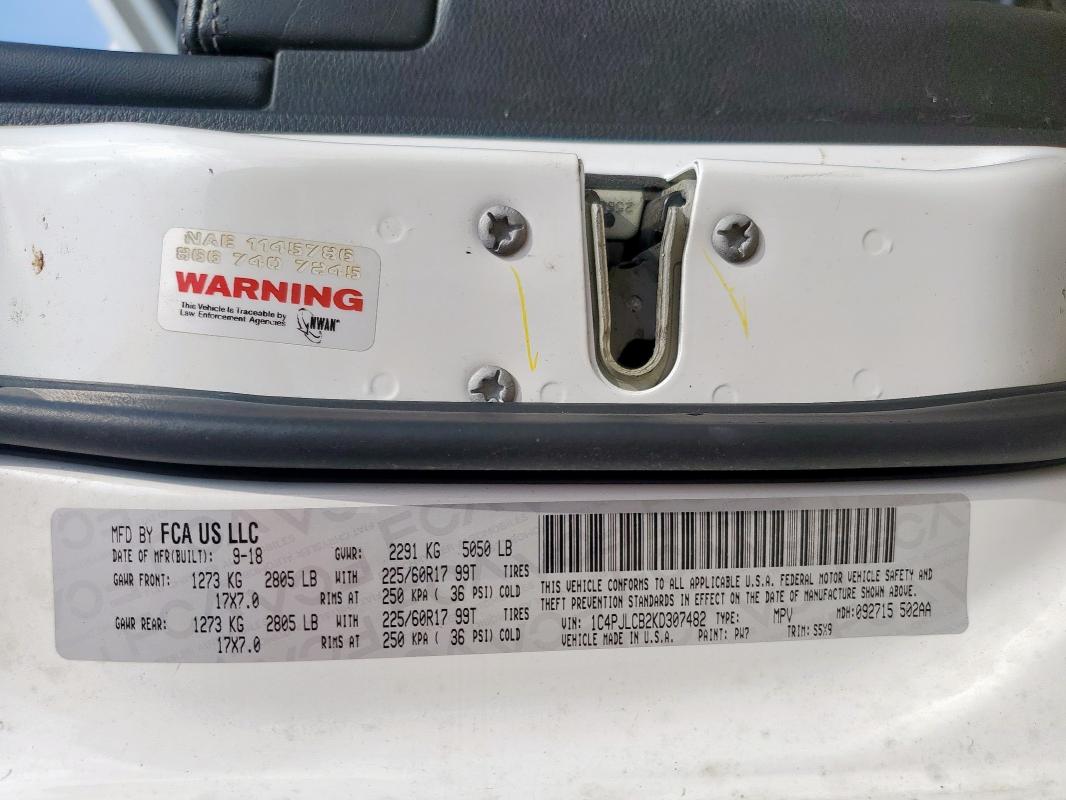 2019 JEEP CHEROKEE L - 1C4PJLCB2KD307482