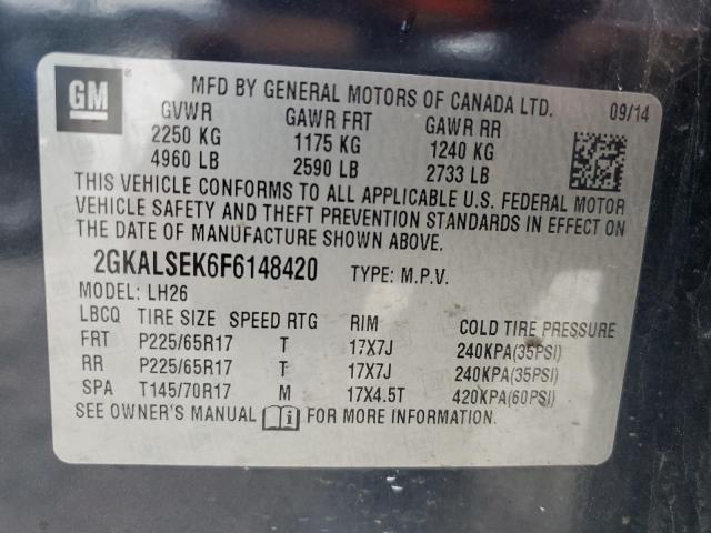 2015 GMC TERRAIN SL 2GKALSEK6F6148420