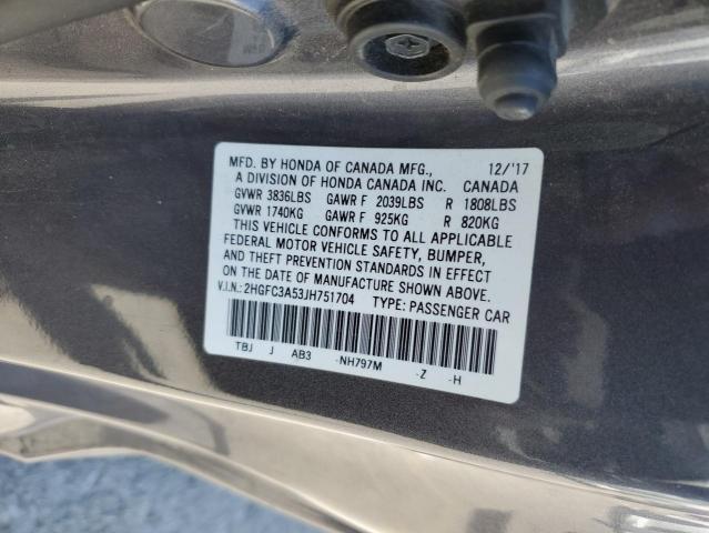 2018 HONDA CIVIC SI 2HGFC3A53JH751704