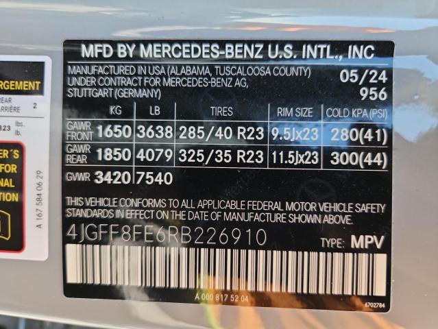 2024 MERCEDES-BENZ GLS 580 4M 4JGFF8FE6RB226910