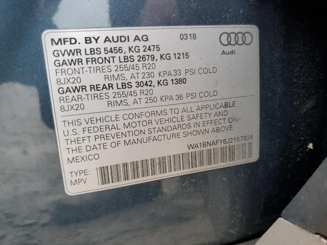 2018 AUDI Q5 PREMIUM WA1BNAFY6J2157934