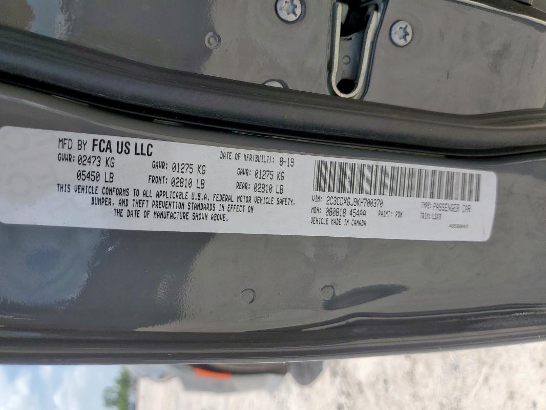 2019 DODGE CHARGER SC - 2C3CDXGJ9KH700370