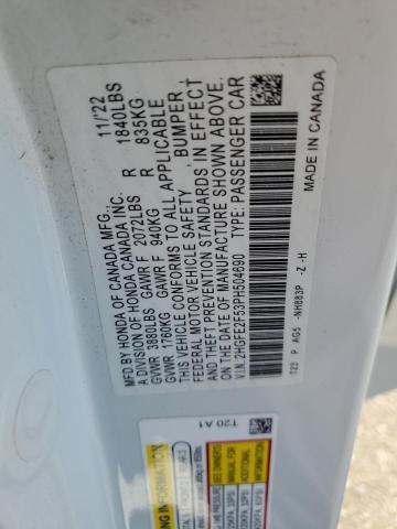 2023 HONDA CIVIC SPOR - 2HGFE2F53PH504690