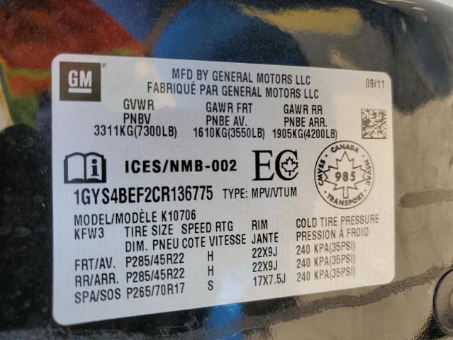 2012 CADILLAC ESCALADE L - 1GYS4BEF2CR136775