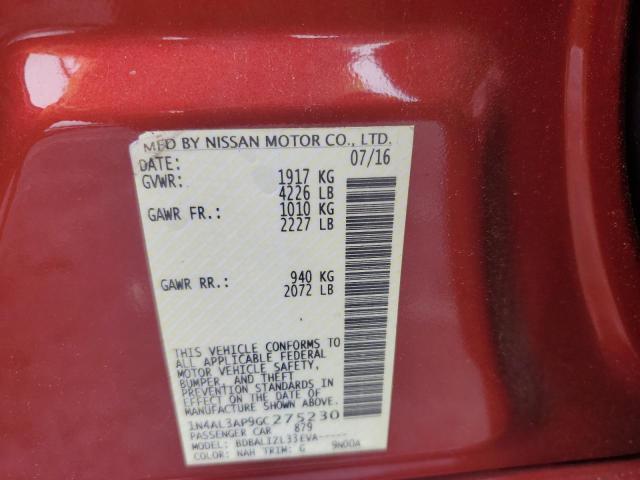 2016 NISSAN ALTIMA 2.5 - 1N4AL3AP9GC275230