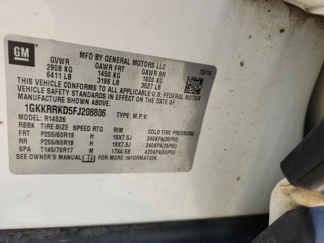 2015 GMC ACADIA SLT 1GKKRRKD5FJ208806