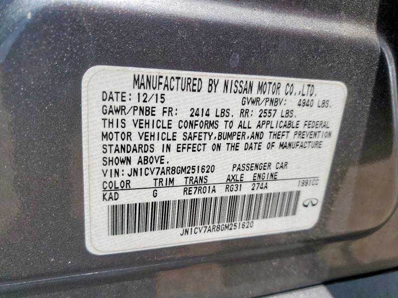 2016 INFINITI Q50 BASE - JN1CV7AR8GM251620