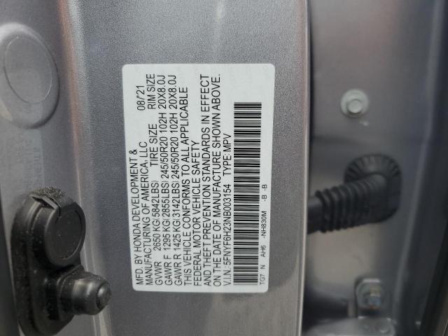 2022 HONDA PILOT SE 5FNYF6H23NB003154
