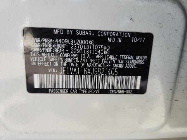 2018 SUBARU WRX LIMITE JF1VA1F6XJ9821405