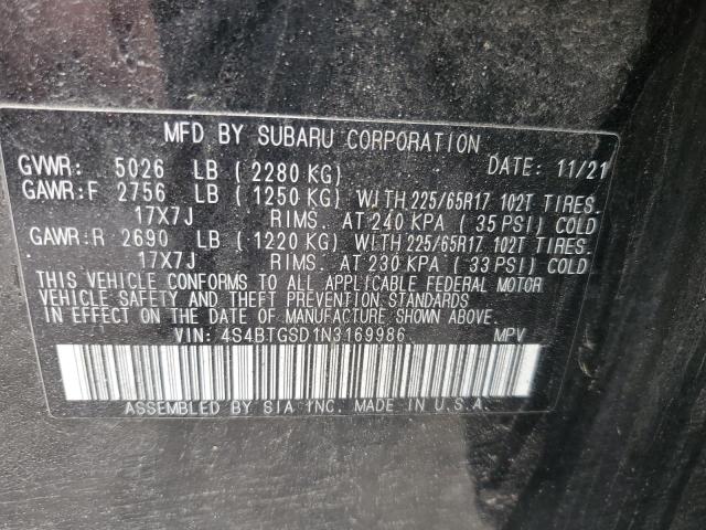 2022 SUBARU OUTBACK WI 4S4BTGSD1N3169986