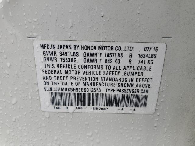 2016 HONDA FIT EX JHMGK5H99GS012573