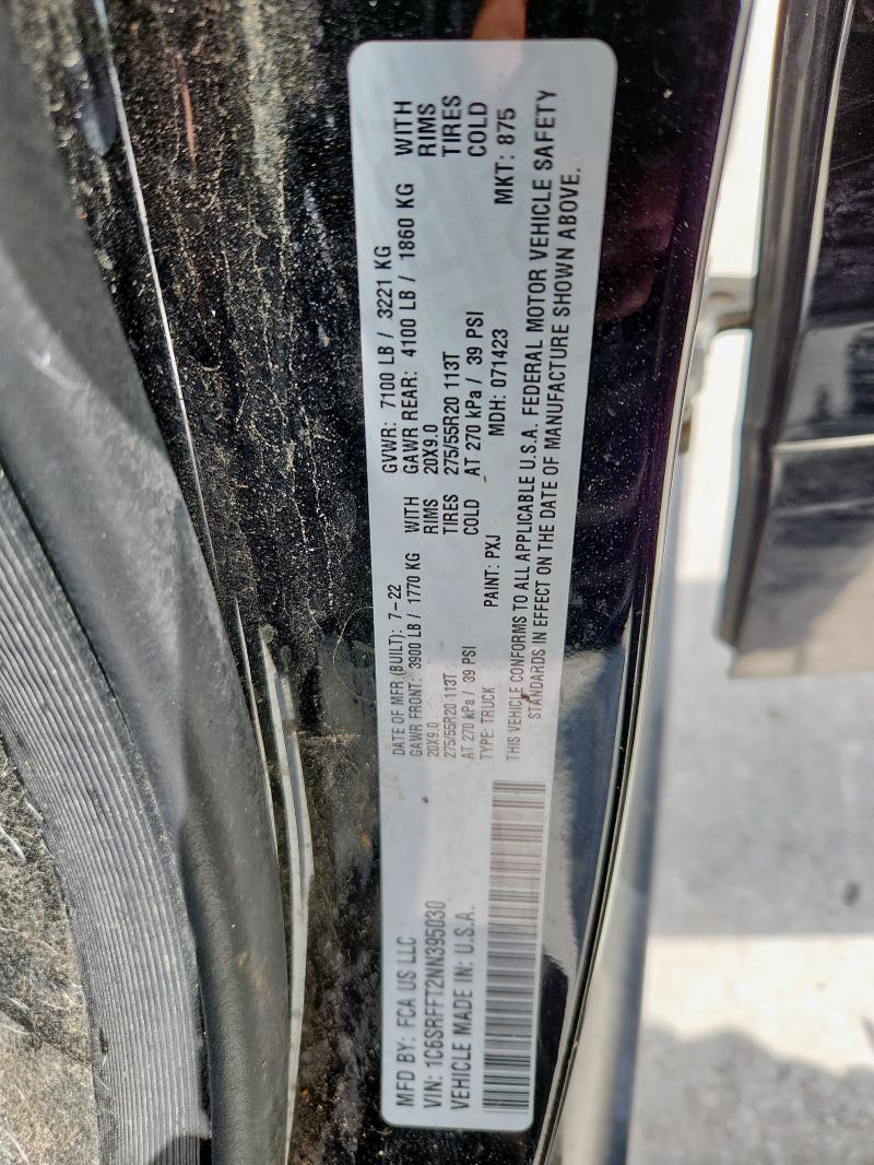 2022 RAM 1500 BIG H 1C6SRFFT2NN395030