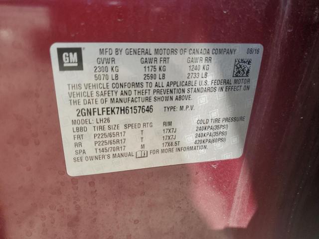2017 CHEVROLET EQUINOX LT - 2GNFLFEK7H6157646