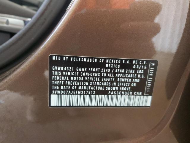 2015 VOLKSWAGEN JETTA SE - 3VWD07AJ5FM317812