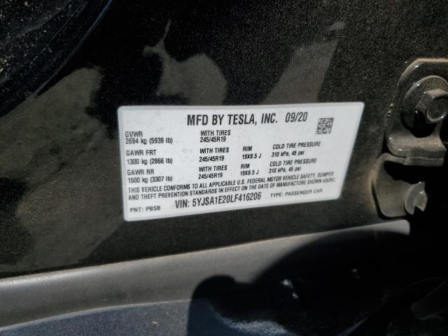 2020 TESLA MODEL S - 5YJSA1E20LF416206