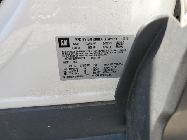 2022 CHEVROLET TRAILBLAZE KL79MUSL1NB013231