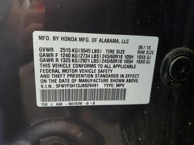 2018 HONDA PILOT LX 5FNYF5H13JB029491