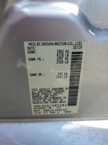 2020 NISSAN ALTIMA SR 1N4BL4CV4LC185581