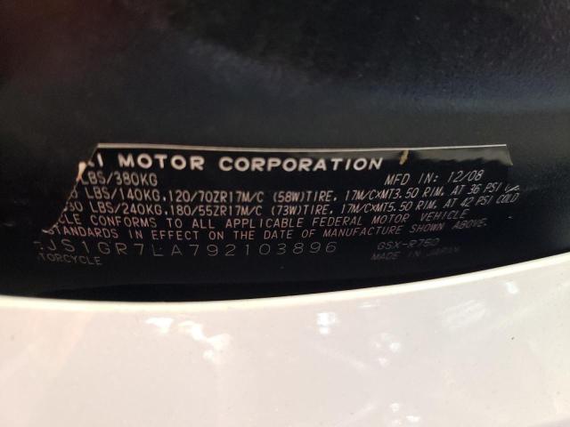 2009 SUZUKI GSX-R750 JS1GR7LA792103896
