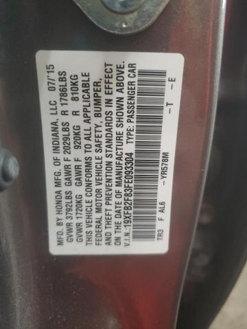 2015 HONDA CIVIC 19XFB2F83FE093304