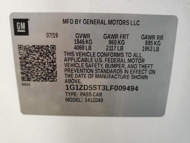 2020 CHEVROLET MALIBU LT - 1G1ZD5ST3LF009494