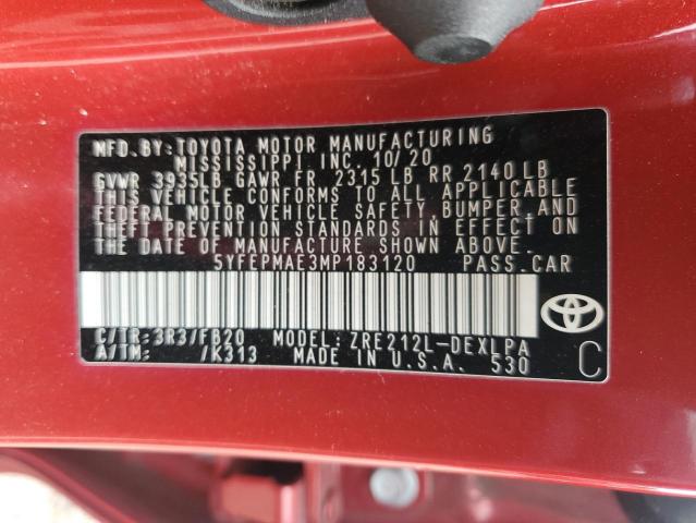 2021 TOYOTA COROLLA LE - 5YFEPMAE3MP183120
