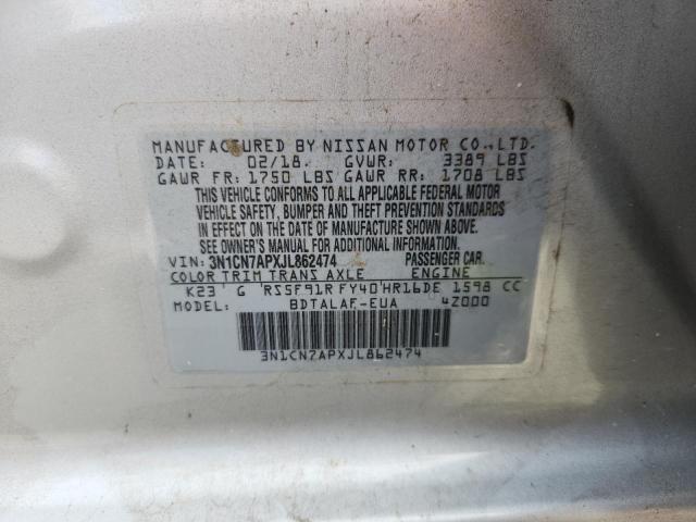 2018 NISSAN VERSA S - 3N1CN7APXJL862474